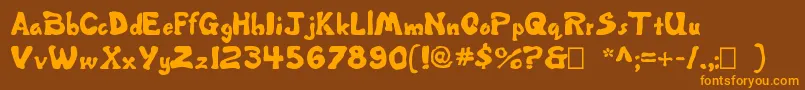 Misbehavin ffy Font – Orange Fonts on Brown Background