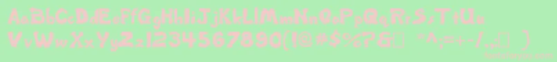 Misbehavin ffy Font – Pink Fonts on Green Background