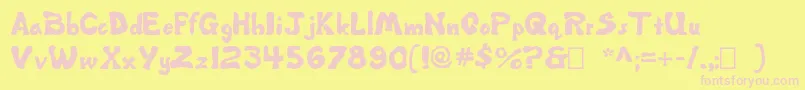 Misbehavin ffy Font – Pink Fonts on Yellow Background
