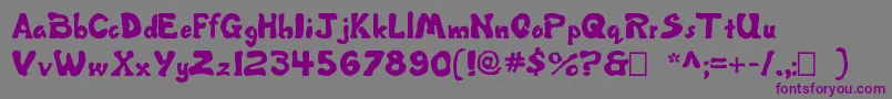Misbehavin ffy Font – Purple Fonts on Gray Background