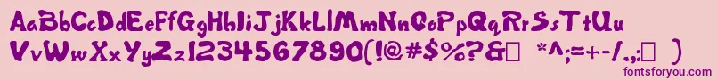 Misbehavin ffy Font – Purple Fonts on Pink Background