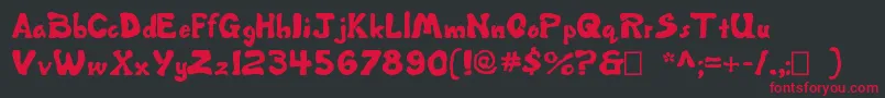 Misbehavin ffy Font – Red Fonts on Black Background