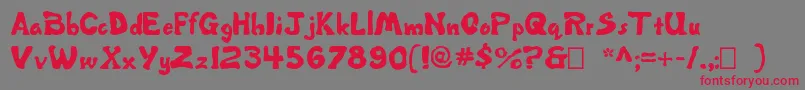 Misbehavin ffy Font – Red Fonts on Gray Background