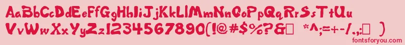 Misbehavin ffy Font – Red Fonts on Pink Background