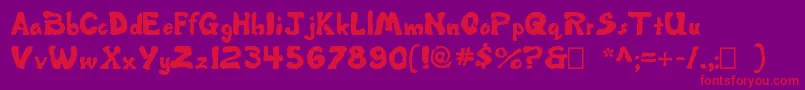 Misbehavin ffy Font – Red Fonts on Purple Background