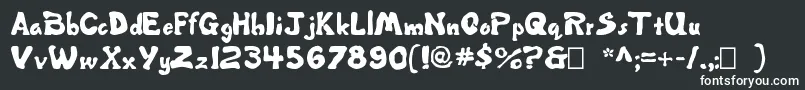 Misbehavin ffy Font – White Fonts on Black Background