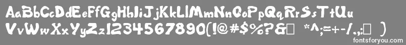 フォントMisbehavin ffy – 灰色の背景に白い文字