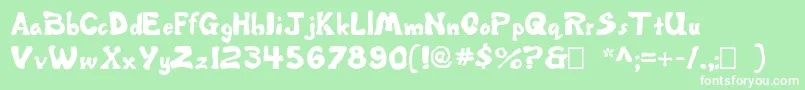 Misbehavin ffy Font – White Fonts on Green Background