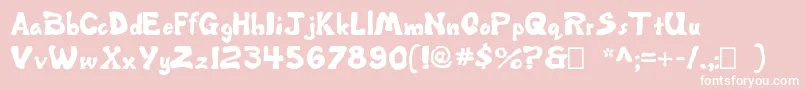 Misbehavin ffy Font – White Fonts on Pink Background