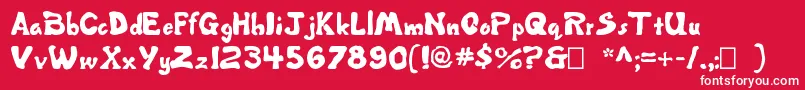 Misbehavin ffy Font – White Fonts on Red Background