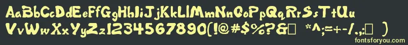 Misbehavin ffy Font – Yellow Fonts on Black Background