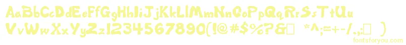 Misbehavin ffy Font – Yellow Fonts on White Background