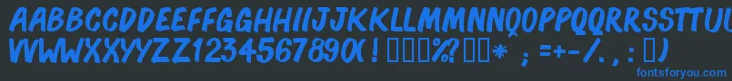 BonocСѓ-Schriftart – Blaue Schriften auf schwarzem Hintergrund