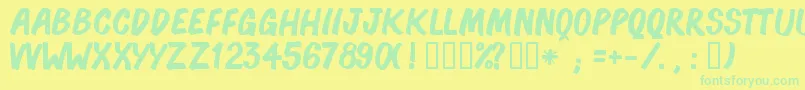 Czcionka BonocСѓ – zielone czcionki na żółtym tle