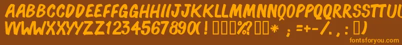 BonocСѓ-Schriftart – Orangefarbene Schriften auf braunem Hintergrund