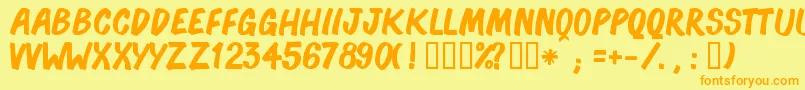 BonocСѓ-Schriftart – Orangefarbene Schriften auf gelbem Hintergrund