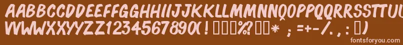 BonocСѓ-Schriftart – Rosa Schriften auf braunem Hintergrund