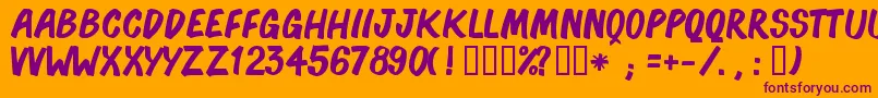 BonocСѓ Font – Purple Fonts on Orange Background