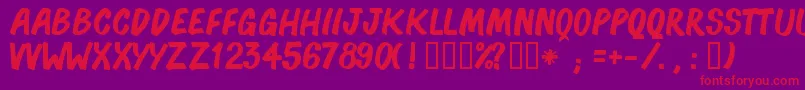 BonocСѓ Font – Red Fonts on Purple Background