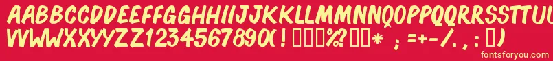 BonocСѓ Font – Yellow Fonts on Red Background