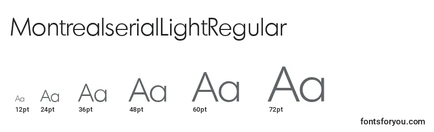 Размеры шрифта MontrealserialLightRegular