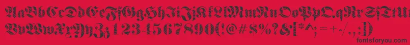 FrakturwindingRegular Font – Black Fonts on Red Background