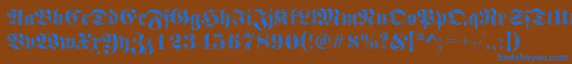 FrakturwindingRegular Font – Blue Fonts on Brown Background