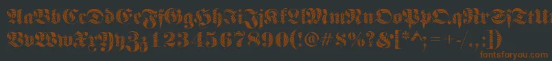 FrakturwindingRegular Font – Brown Fonts on Black Background