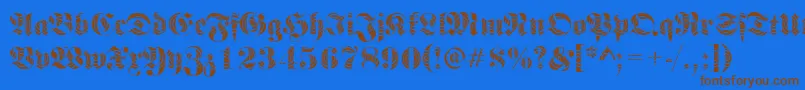 FrakturwindingRegular Font – Brown Fonts on Blue Background