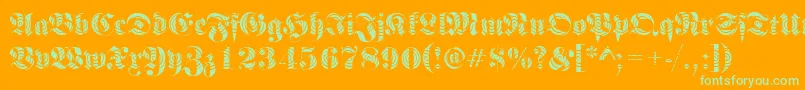 FrakturwindingRegular Font – Green Fonts on Orange Background