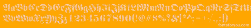 FrakturwindingRegular Font – Pink Fonts on Orange Background