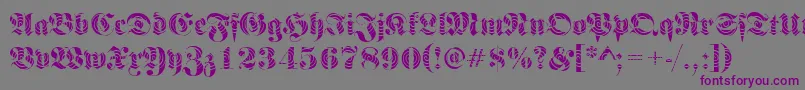 FrakturwindingRegular-Schriftart – Violette Schriften auf grauem Hintergrund