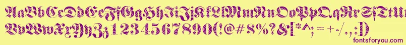 FrakturwindingRegular Font – Purple Fonts on Yellow Background