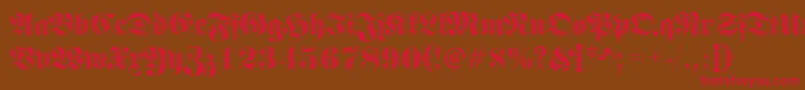 FrakturwindingRegular Font – Red Fonts on Brown Background