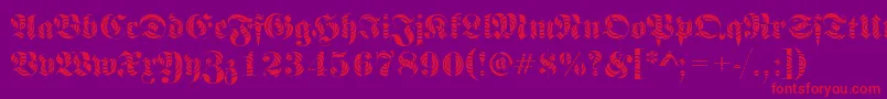 FrakturwindingRegular Font – Red Fonts on Purple Background