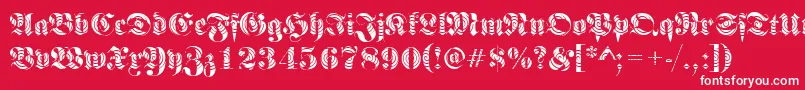 FrakturwindingRegular Font – White Fonts on Red Background