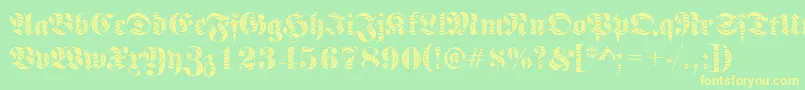 FrakturwindingRegular Font – Yellow Fonts on Green Background