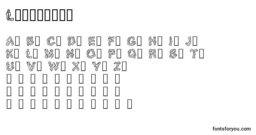 Czcionka Longmuire – alfabet, cyfry, specjalne znaki