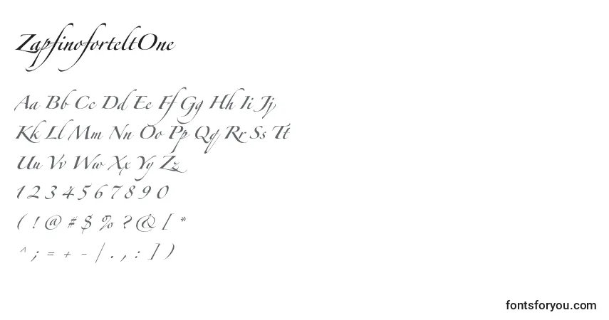 Schriftart ZapfinoforteltOne – Alphabet, Zahlen, spezielle Symbole