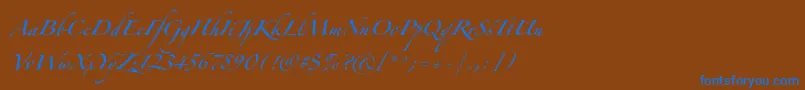 フォントZapfinoforteltOne – 茶色の背景に青い文字