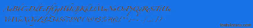 ZapfinoforteltOne Font – Brown Fonts on Blue Background