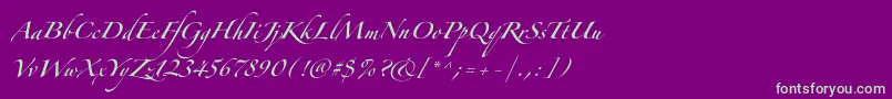 ZapfinoforteltOne Font – Green Fonts on Purple Background