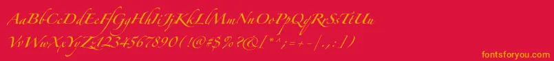 fuente ZapfinoforteltOne – Fuentes Naranjas Sobre Fondo Rojo