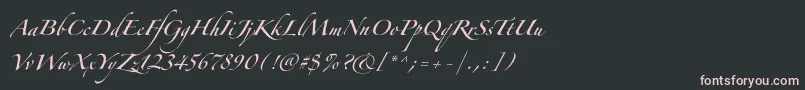 ZapfinoforteltOne-Schriftart – Rosa Schriften auf schwarzem Hintergrund