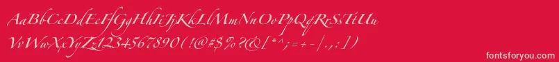 ZapfinoforteltOne-Schriftart – Rosa Schriften auf rotem Hintergrund