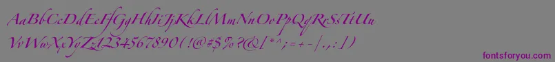 ZapfinoforteltOne Font – Purple Fonts on Gray Background