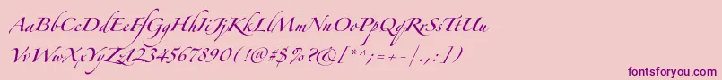 fuente ZapfinoforteltOne – Fuentes Moradas Sobre Fondo Rosa