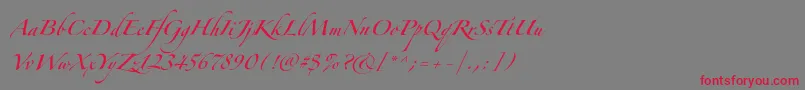 ZapfinoforteltOne-Schriftart – Rote Schriften auf grauem Hintergrund