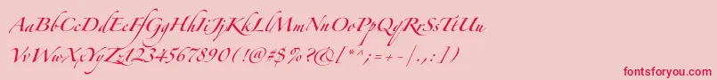 Шрифт ZapfinoforteltOne – красные шрифты на розовом фоне