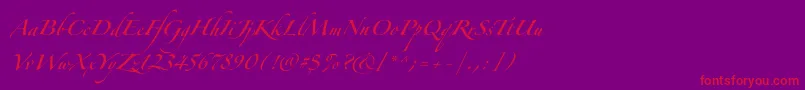 ZapfinoforteltOne Font – Red Fonts on Purple Background
